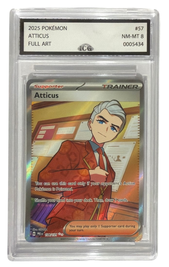 2025 Pokemon FULL ART Atticus | No. 57 | Graded 8: 2025 Pokemon FULL ART Atticus | No. 57 | Graded 8