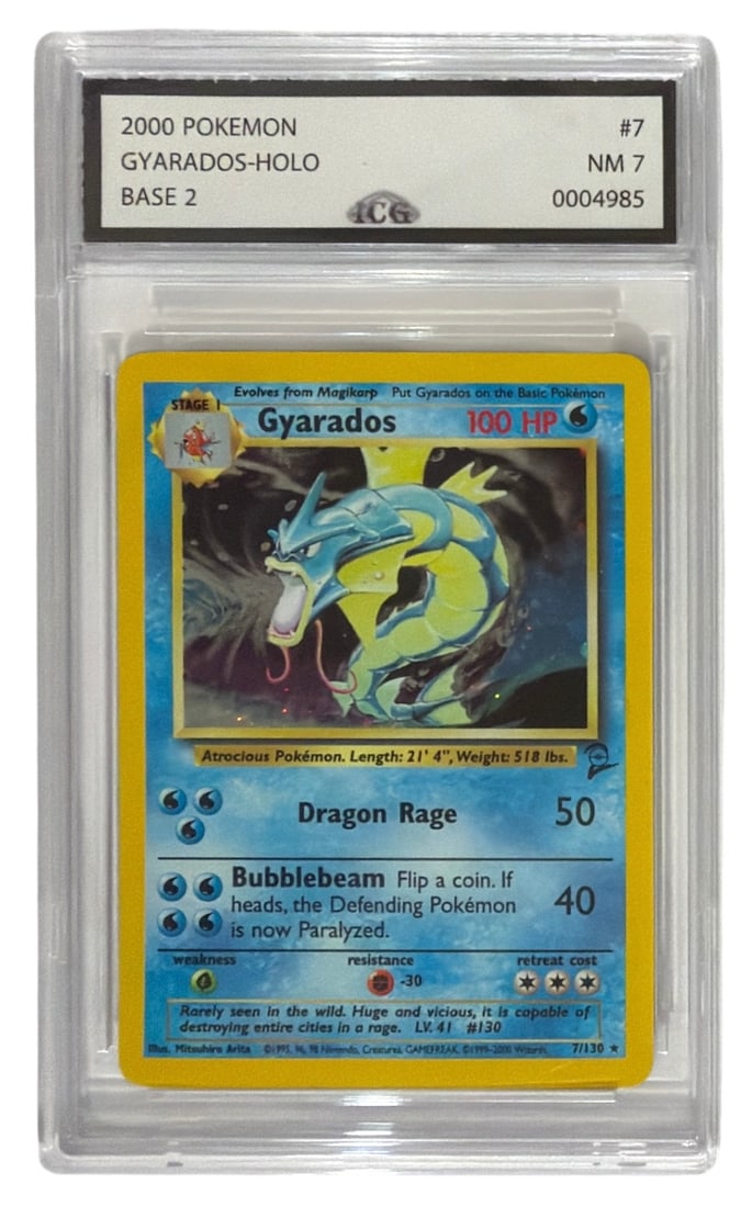 2000 Pokemon Base Set 2 Gyarados HOLO | No. 7 | Graded 7: 2000 Pokemon Base Set 2 Gyarados HOLO | No. 7 | Graded 7