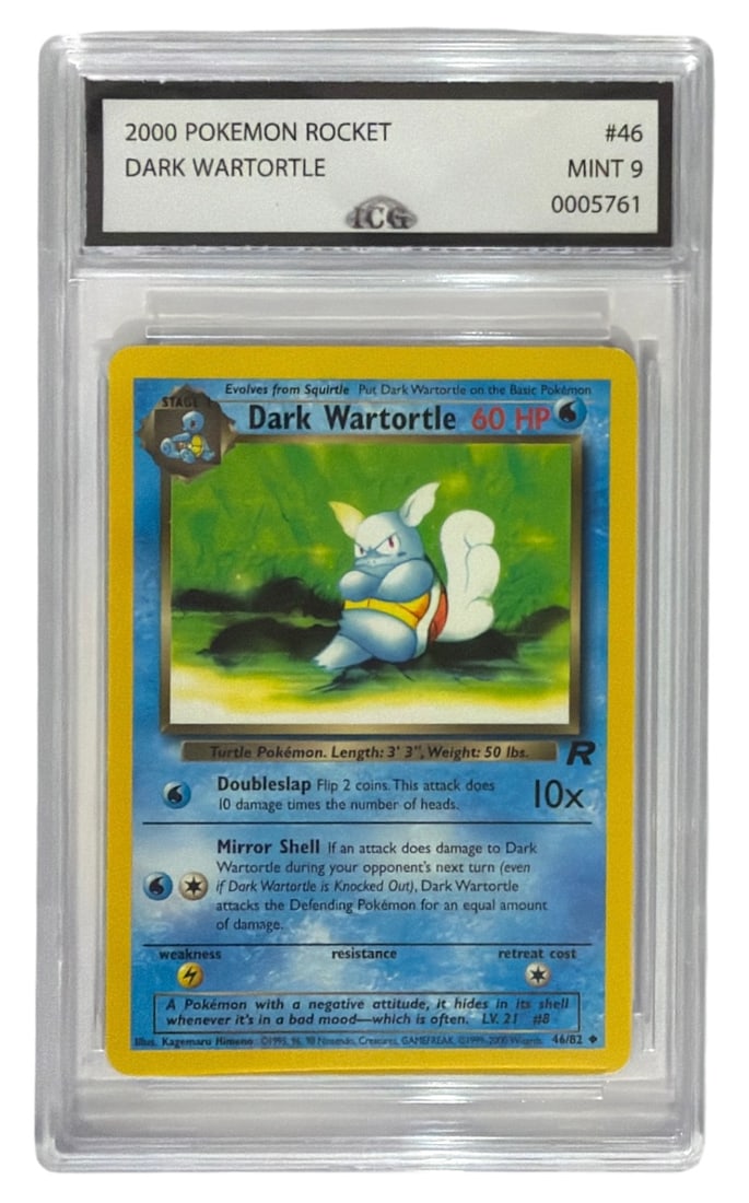 2000 Pokemon Team Rocket Dark Wartortle | No. 46 | Graded 9 (1 of 2)