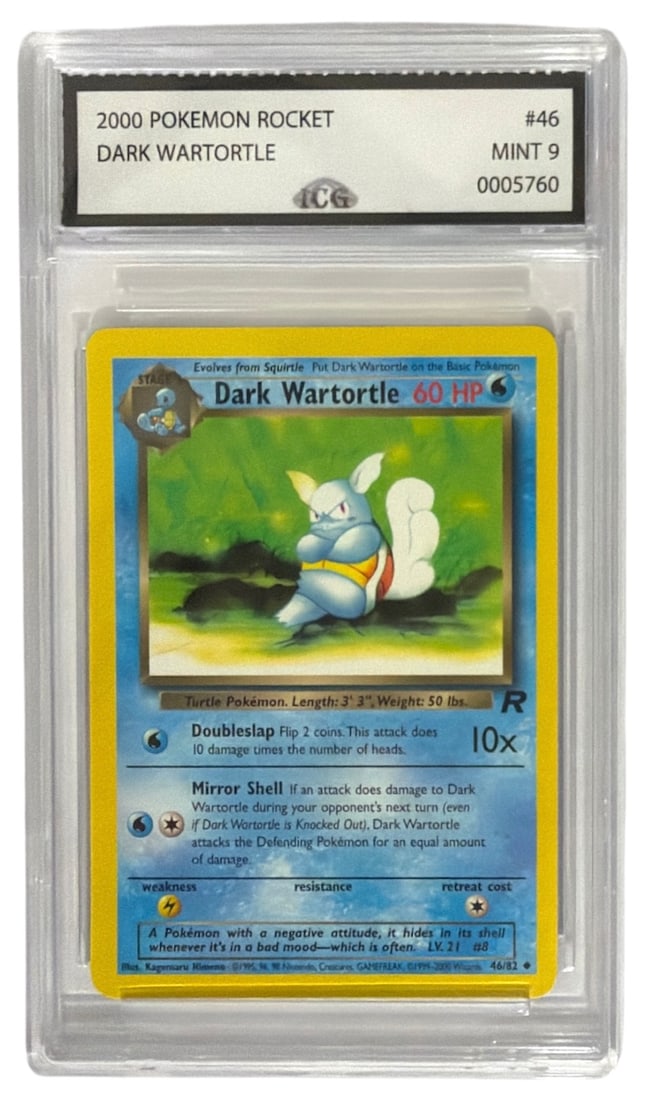 2000 Pokemon Team Rocket Dark Wartortle | No. 46 | Graded 9 (1 of 2)