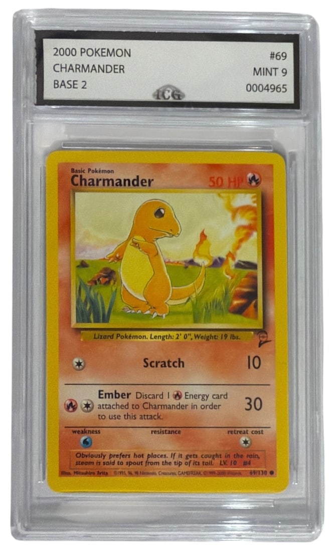 2000 Pokemon Base Set 2 Charmander | No. 69 | Graded 9 (1 of 2)