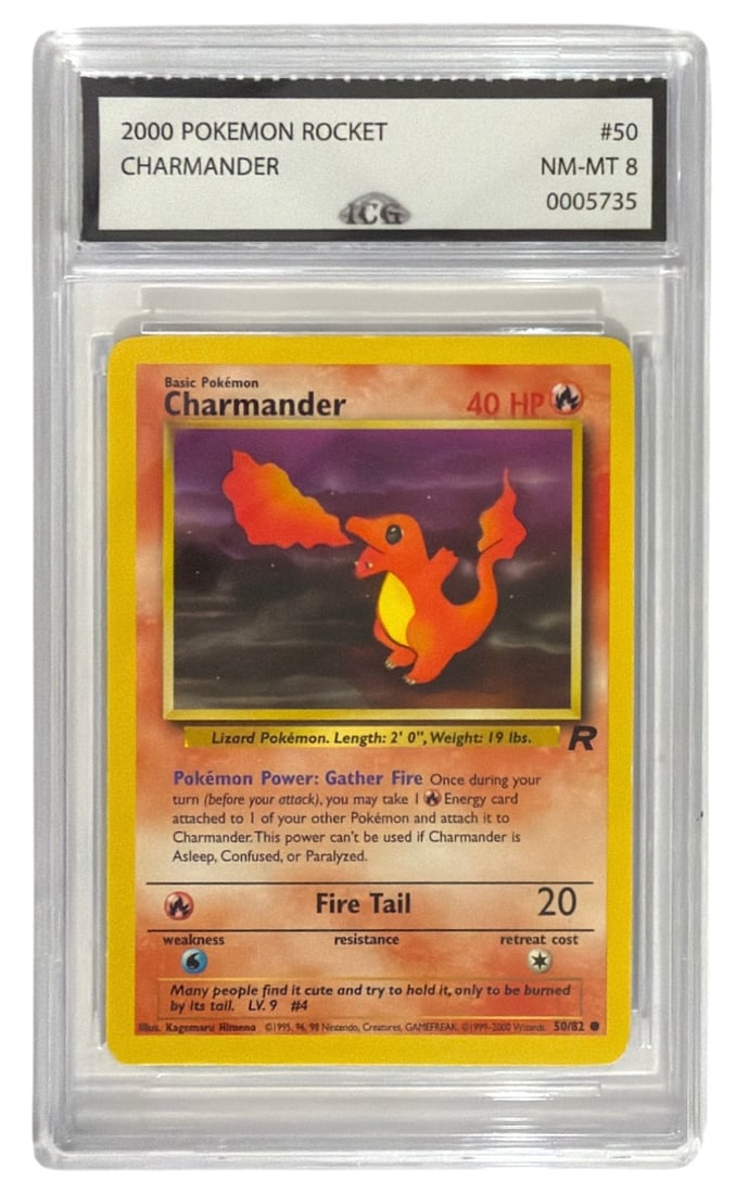 2000 Pokemon Team Rocket Charmander | No. 50 | Graded 8 (1 of 2)