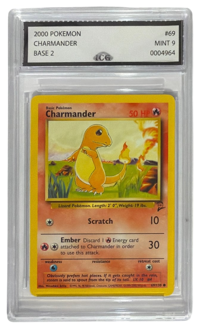 2000 Pokemon Base Set 2 Charmander | No. 69 | Graded 9 (1 of 2)
