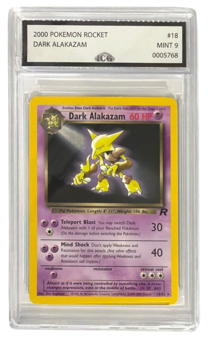 2000 Pokemon Team Rocket Dark Alakazam | No. 18 | Graded 9 (1 of 2)