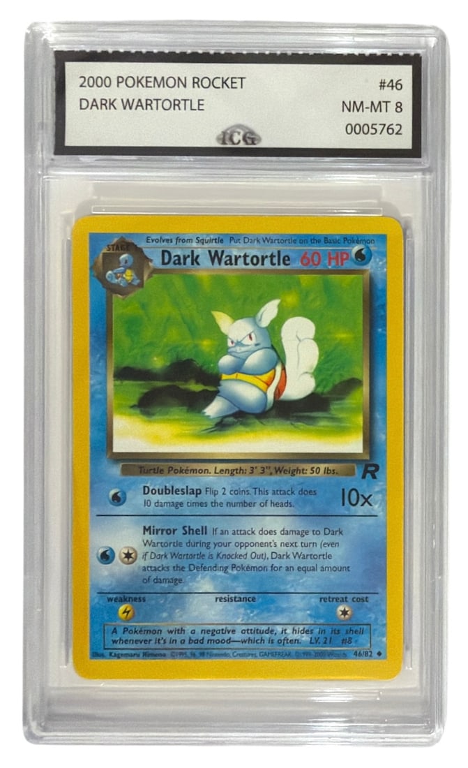 2000 Pokemon Team Rocket Dark Wartortle | No. 46 | Graded 8 (1 of 2)