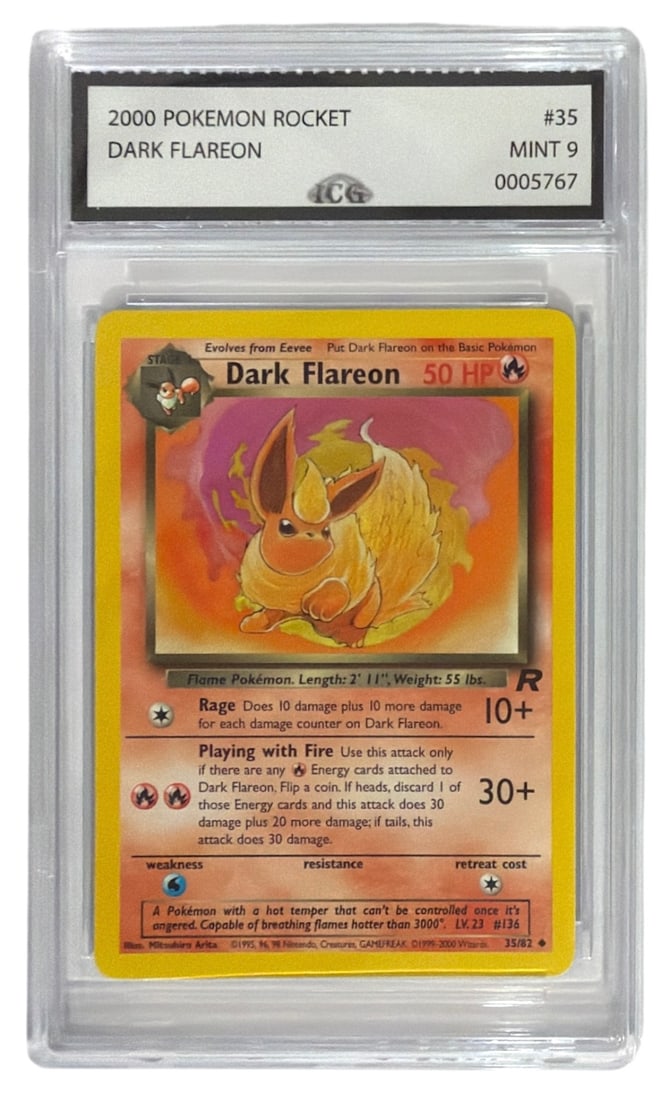 2000 Pokemon Team Rocket Dark Flareon | No. 35 | Graded 9: 2000 Pokemon Team Rocket Dark Flareon | No. 35 | Graded 9