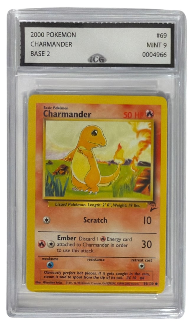 2000 Pokemon Base Set 2 Charmander | No. 69 | Graded 9 (1 of 2)