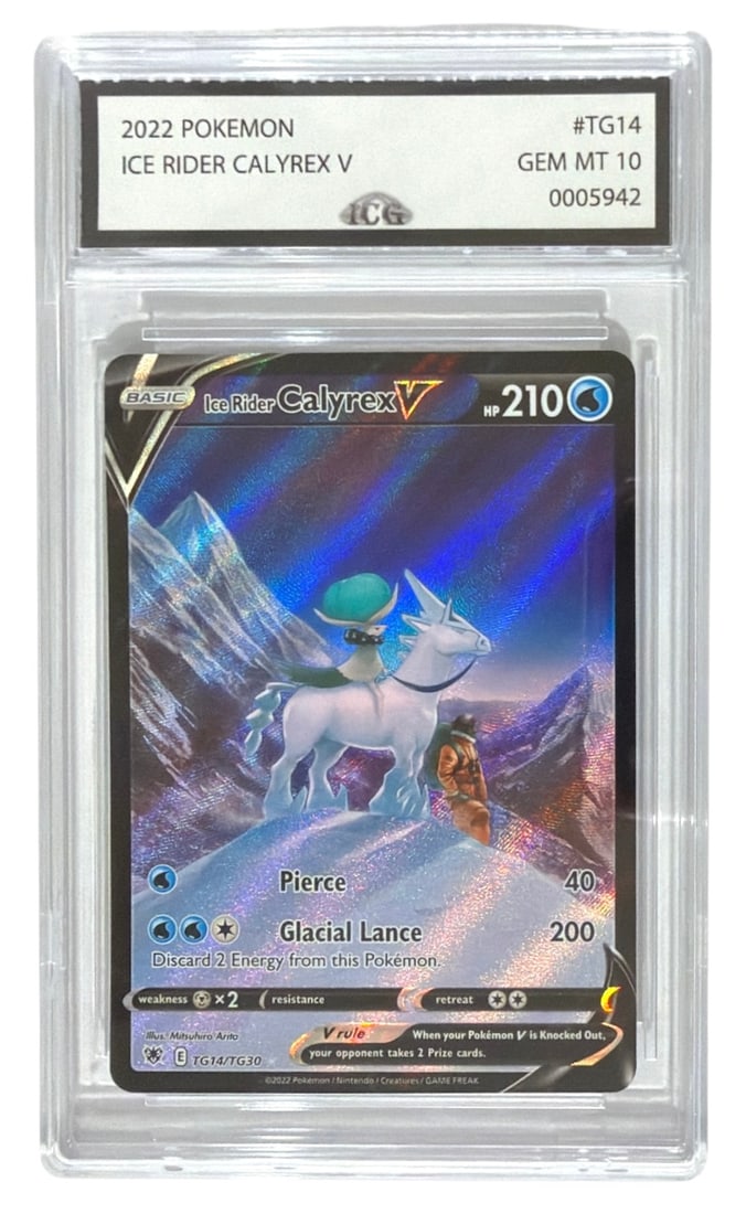 2022 Pokemon Ice Rider Calyrex V | No. TG14 | Graded 10: 2022 Pokemon Ice Rider Calyrex V | No. TG14 | Graded 10