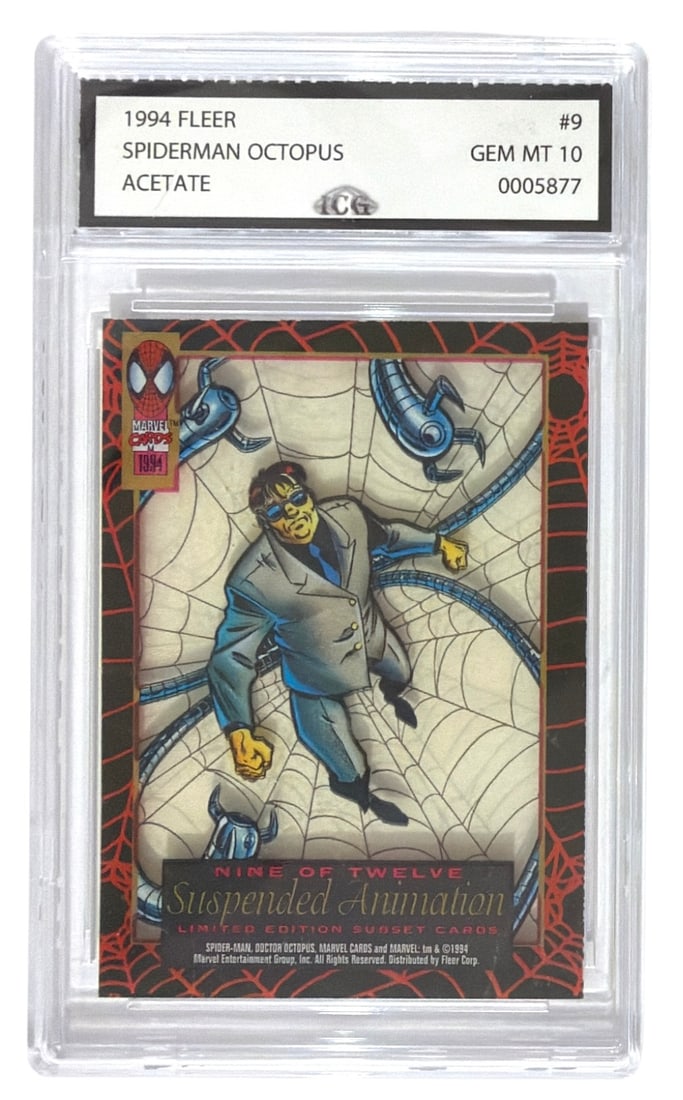 1994 Fleer Acetate Spiderman Octopus | No. 9 | Graded 10: 1994 Fleer Acetate Spiderman Octopus | No. 9 | Graded 10