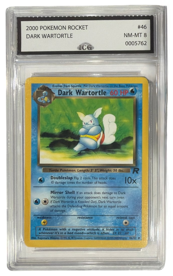 2000 Pokemon Team Rocket Dark Wartortle | No. 46 | Graded 8: 2000 Pokemon Team Rocket Dark Wartortle | No. 46 | Graded 8