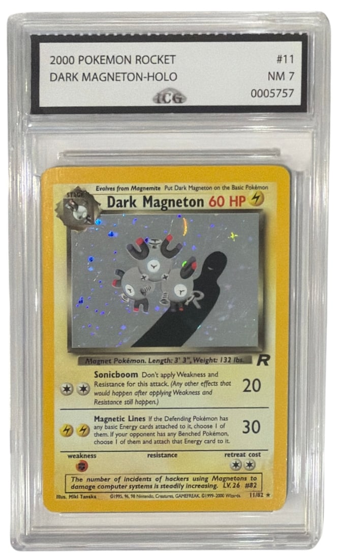 2000 Pokemon Team Rocket Dark Magneton HOLO | No. 11 | Graded 7: 2000 Pokemon Team Rocket Dark Magneton HOLO | No. 11 | Graded 7