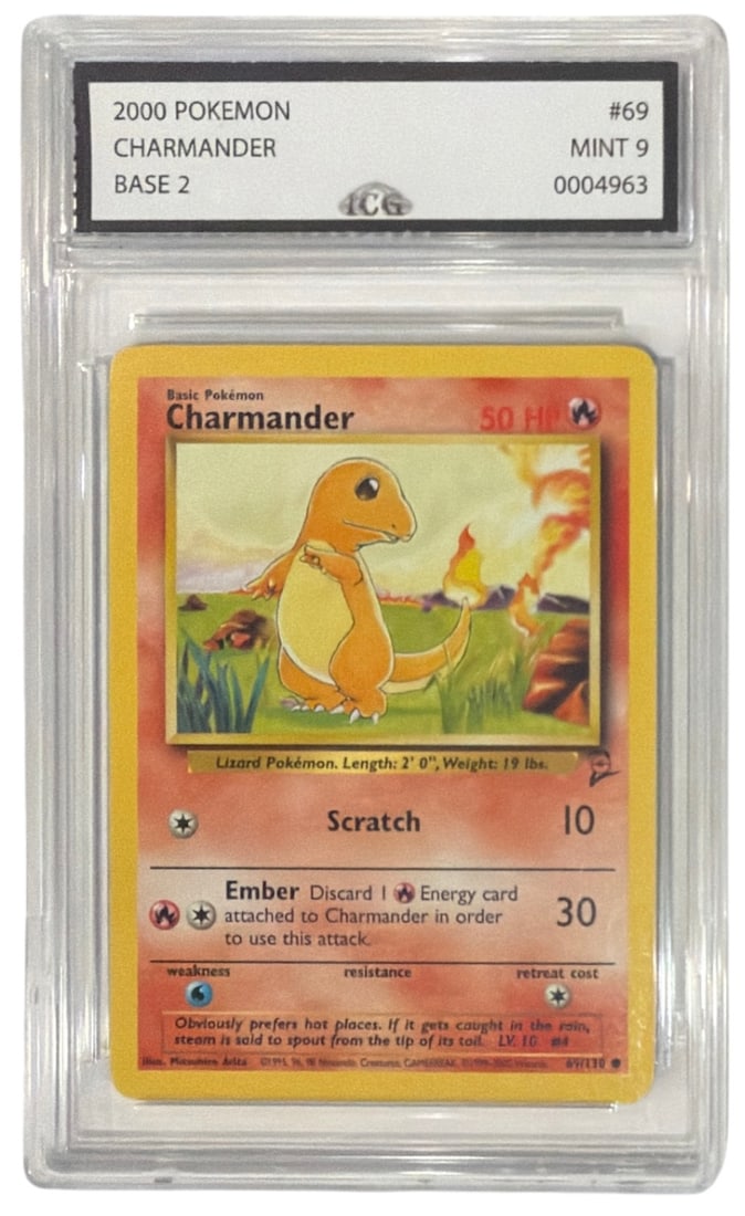 2000 Pokemon Base 2 Charmander | No. 69 | Graded 9 (1 of 2)
