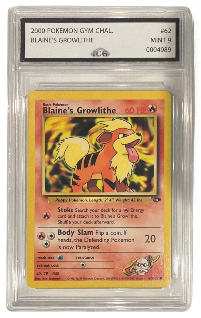 2000 Pokemon Gym Challenge Blaines Growlithe | No. 62 | Graded 9 (1 of 2)