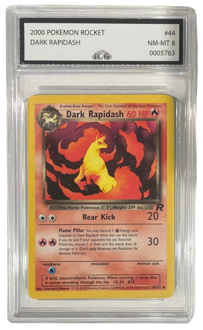 2000 Pokemon Team Rocket Dark Rapidash | No. 44 | Graded 8 (1 of 2)