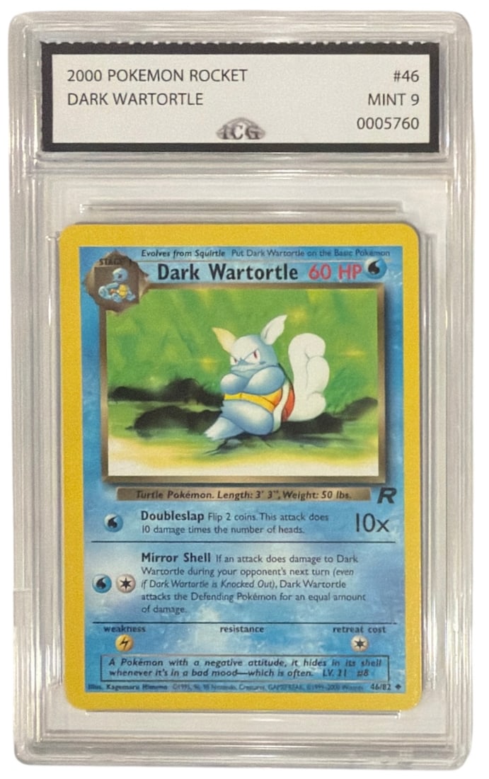 2000 Pokemon Team Rocket Dark Wartortle | No. 46 | Graded 9: 2000 Pokemon Team Rocket Dark Wartortle | No. 46 | Graded 9