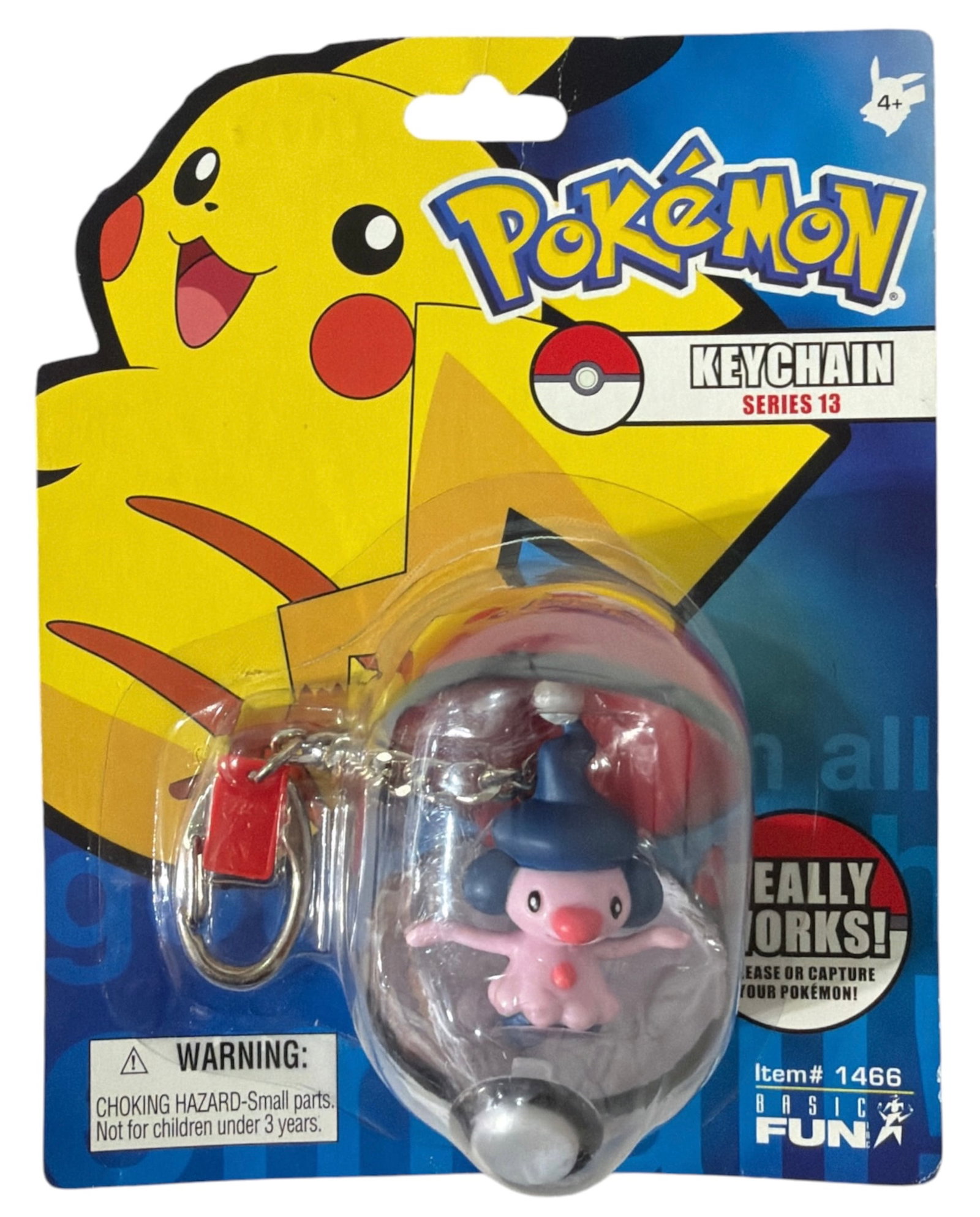 2007 Basic Fun Pokemon Series 13 Mime Jr. Pokeball Keychain (1 of 2)