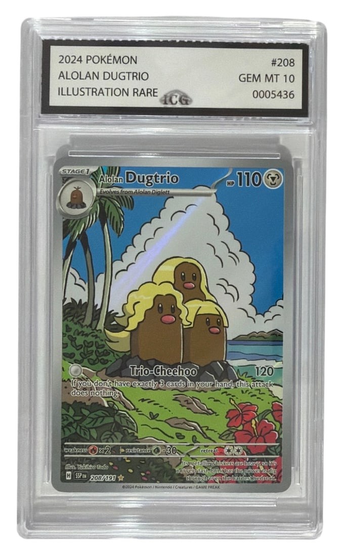 2024 Pokemon Illustration RARE Alolan Dugtrio | No. 208 | Graded 10 (1 of 2)