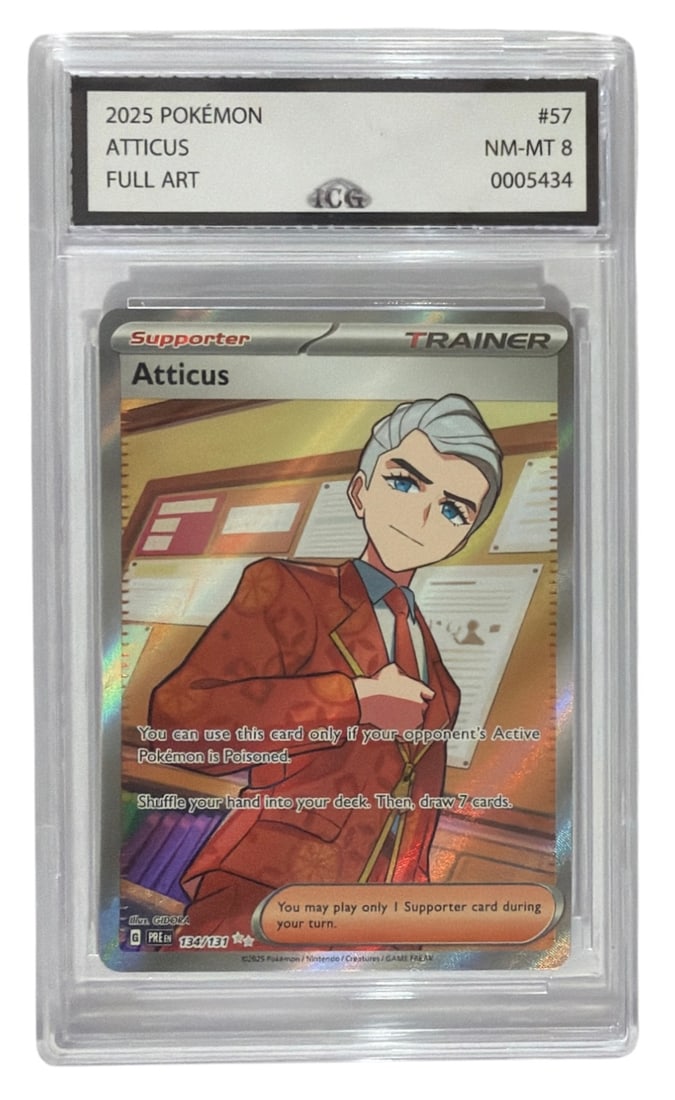 2025 Pokemon FULL ART Atticus | No. 57 | Graded 8 (1 of 2)