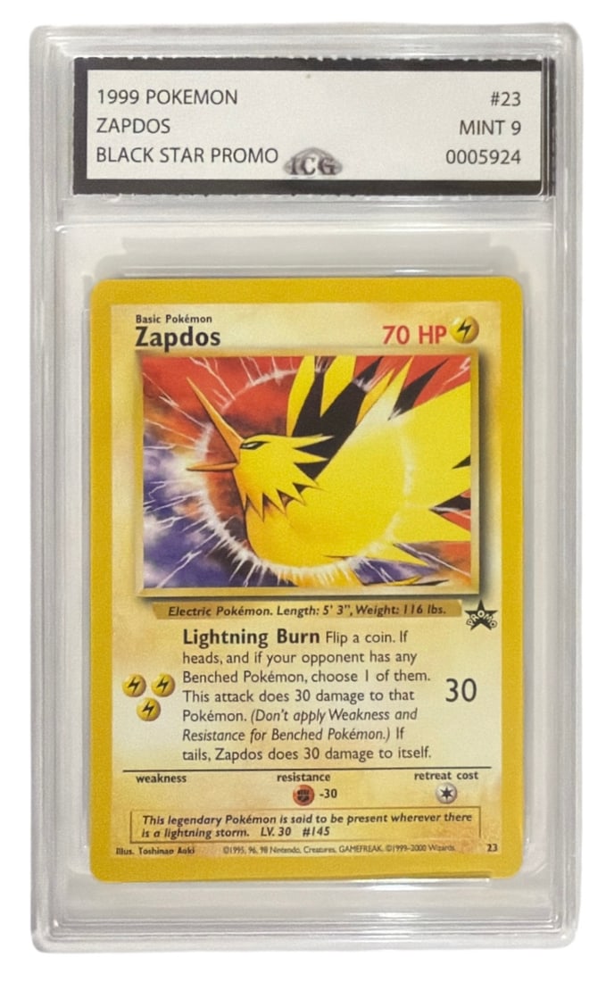 1999 Pokemon Black Star Promo Zapdos | No. 23 | Graded 9 (1 of 2)