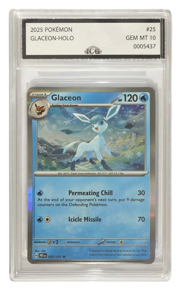 2025 Pokemon Glaceon HOLO | No. 25 | Graded 10 (1 of 2)