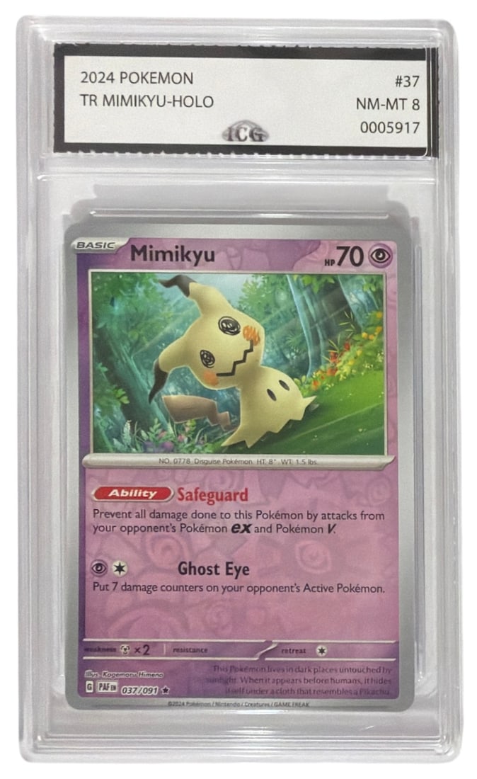 2024 Pokemon Paldean Fates Mimikyu | No. 37 | Graded 8: 2024 Pokemon Paldean Fates Mimikyu | No. 37 | Graded 8