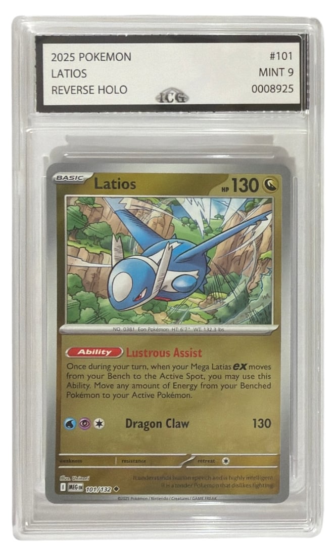 2025 Pokemon Latios Reverse HOLO | No. 101 | Graded 9 (1 of 2)