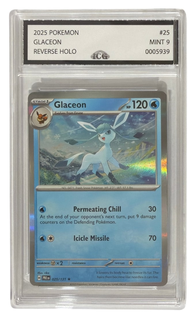 2025 Pokemon Glasceon Reverse Holo | No. 25 | Graded 9 (1 of 2)