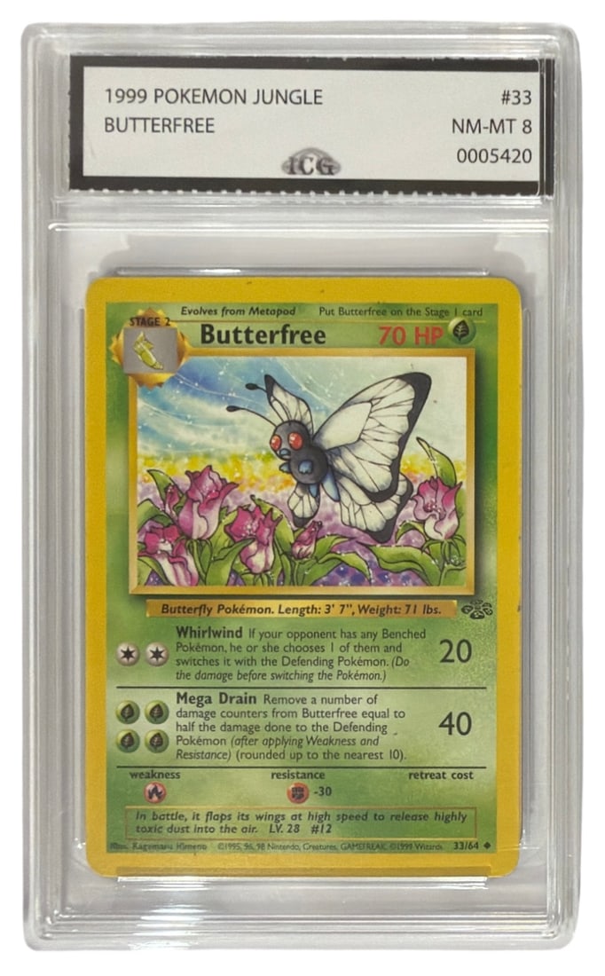 1999 Pokemon Jungle Set Butterfree | No. 33 | Graded 8 (1 of 2)