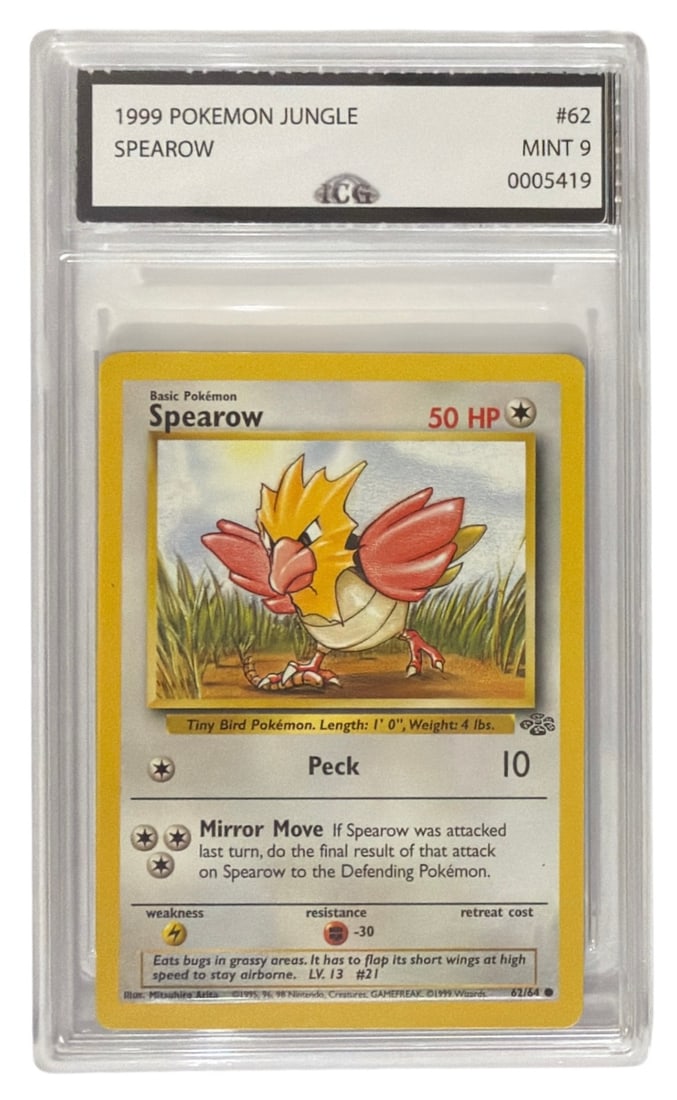 1999 Pokemon Jungle Set Spearow | No. 62 | Graded 9 (1 of 2)