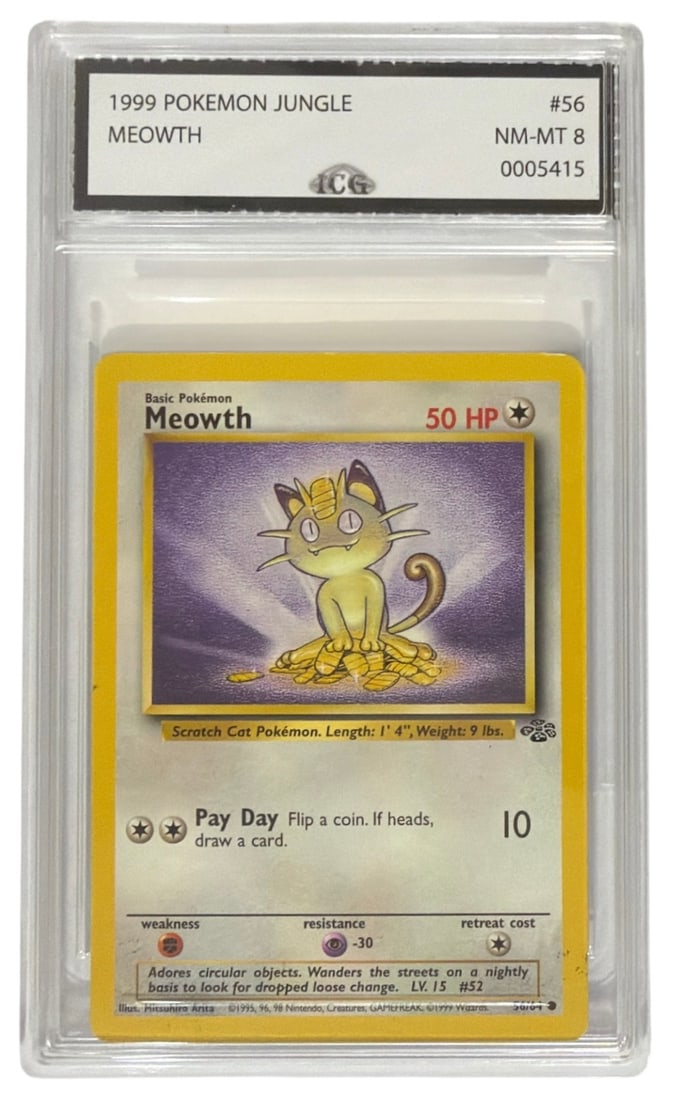 1999 Pokemon Jungle Set Meowth | No. 56 | Graded 8 (1 of 2)