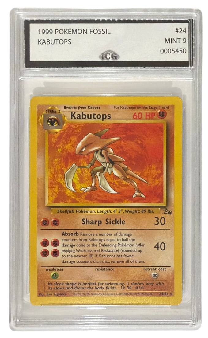 1999 Pokemon Fossil Set Kabutops | No. 24 | Graded 9 (1 of 2)