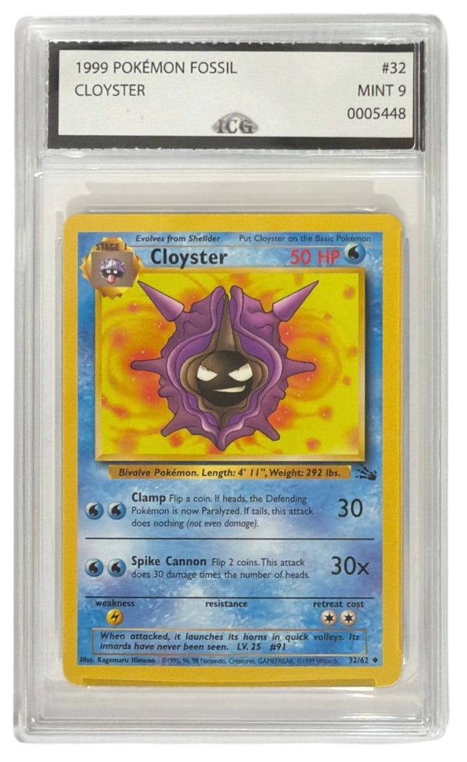 1990 Pokemon Fossil Set Cloyster | No. 32 | Graded 9 (1 of 2)