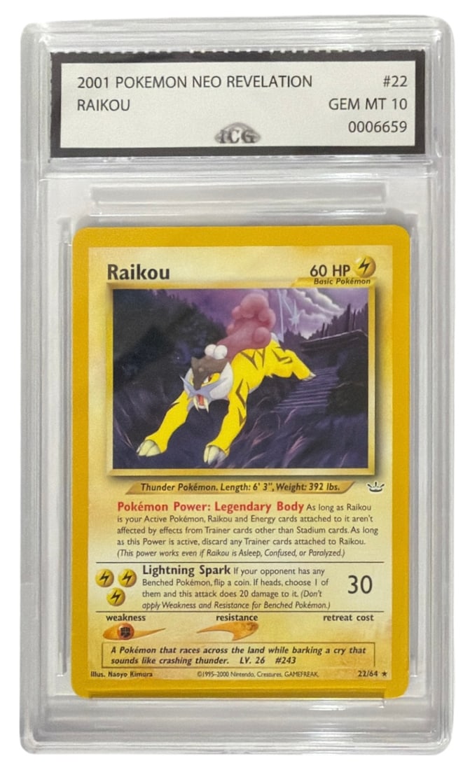 2001 Pokemon Neo Revelation Raikou | No. 22 | Graded 10 (1 of 2)