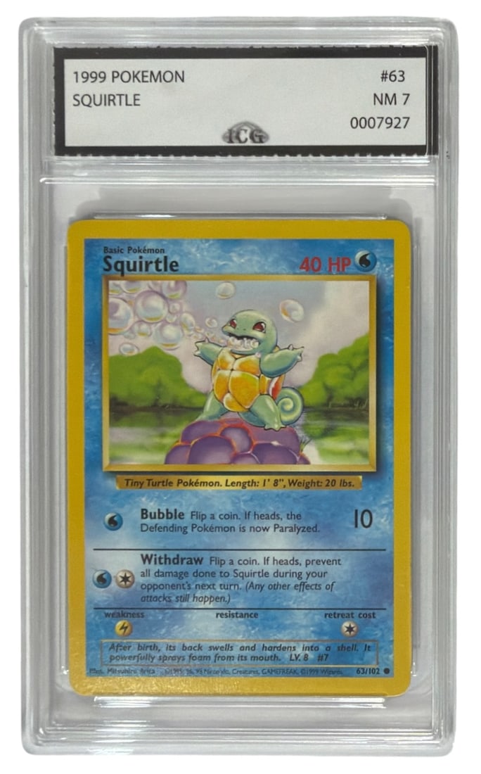 1999 Pokemon Base Set Squirtle | No. 63 | Graded 7 (1 of 2)