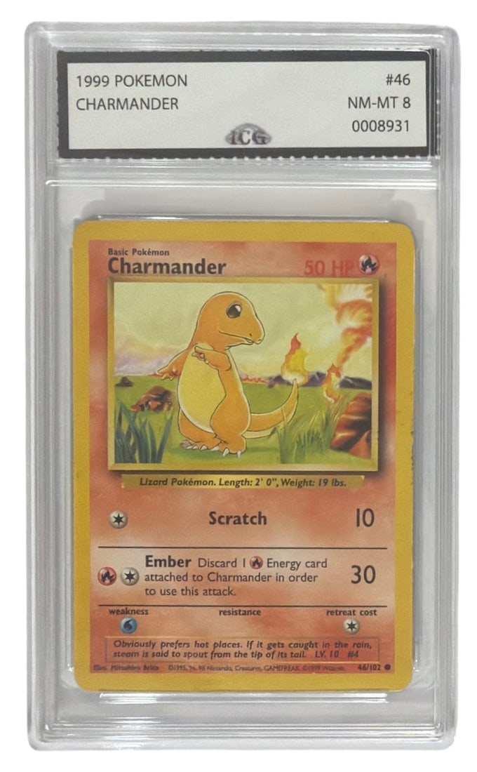 1999 Pokemon Base Set Charmander | No. 46 | Graded 8: 1999 Pokemon Base Set Charmander | No. 46 | Graded 8