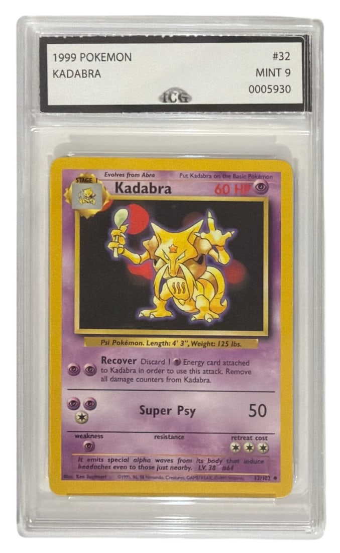 1999 Pokemon Base Set Kadabra | No. 32 | Graded 9: 1999 Pokemon Base Set Kadabra | No. 32 | Graded 9