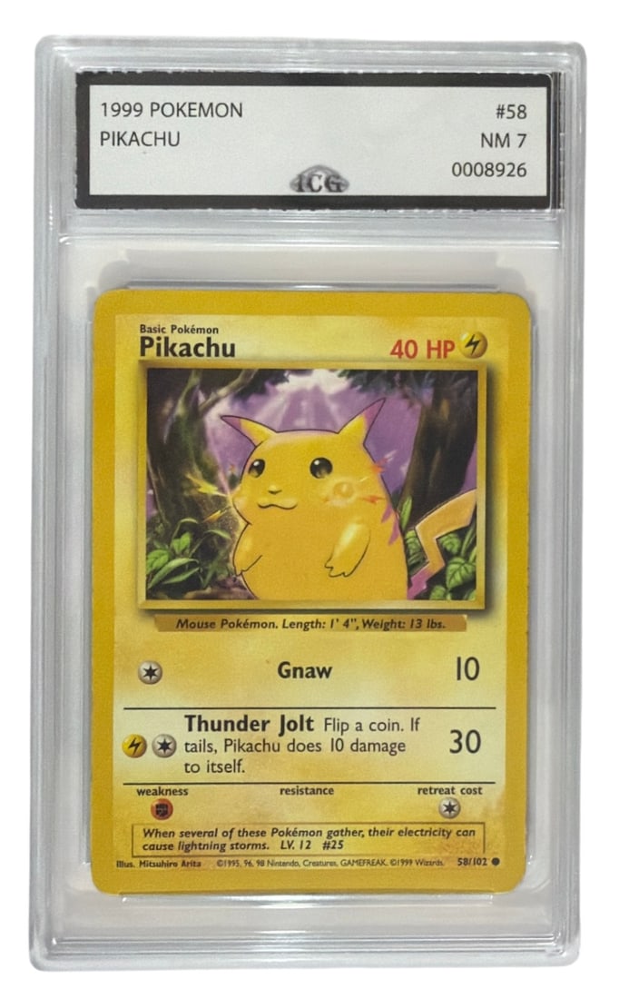1999 Pokemon Base Set Pikachu Yellow Cheeks | No. 58 | Gaded 7 (1 of 2)