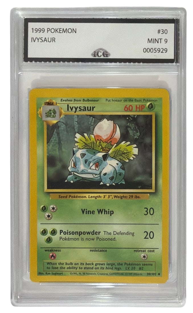 1999 Pokemon Base Set Ivysaur | No. 30 | Graded 9: 1999 Pokemon Base Set Ivysaur | No. 30 | Graded 9