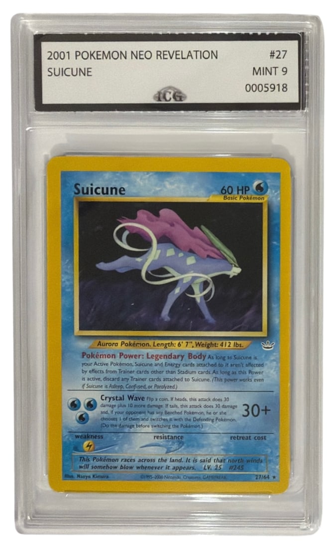 2001 Pokemon Neo Revelation Suicune | No. 27 | Graded 9 (1 of 2)