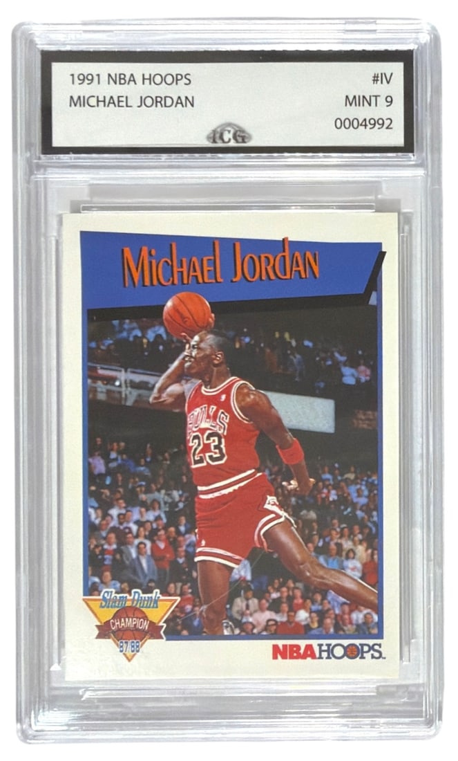 1991 NBA Hoops Michael Jordan | No. IV | Graded 9: 1991 NBA Hoops Michael Jordan | No. IV | Graded 9