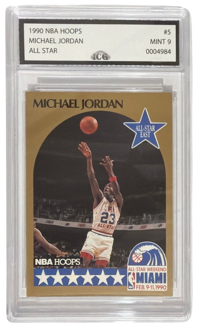 1990 NBA Hoops All Star Michael Jordan | No. 5 | Graded 9 (1 of 2)