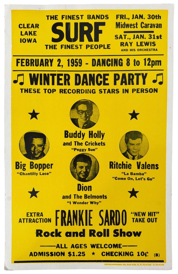 Replica Poster for the February 2 1959 | Winter Dance Party (1 of 2)