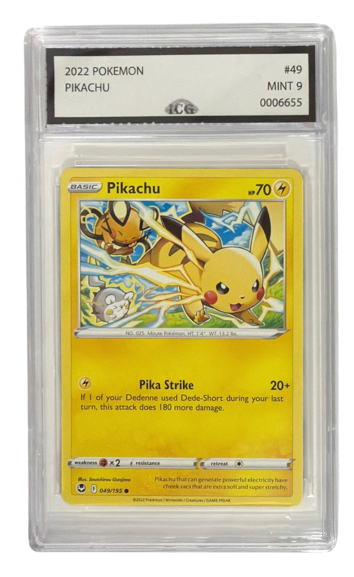 2022 Pokemon Sword and Shield Silver Tempest Pikachu | No. 49 | Graded 9 (1 of 2)