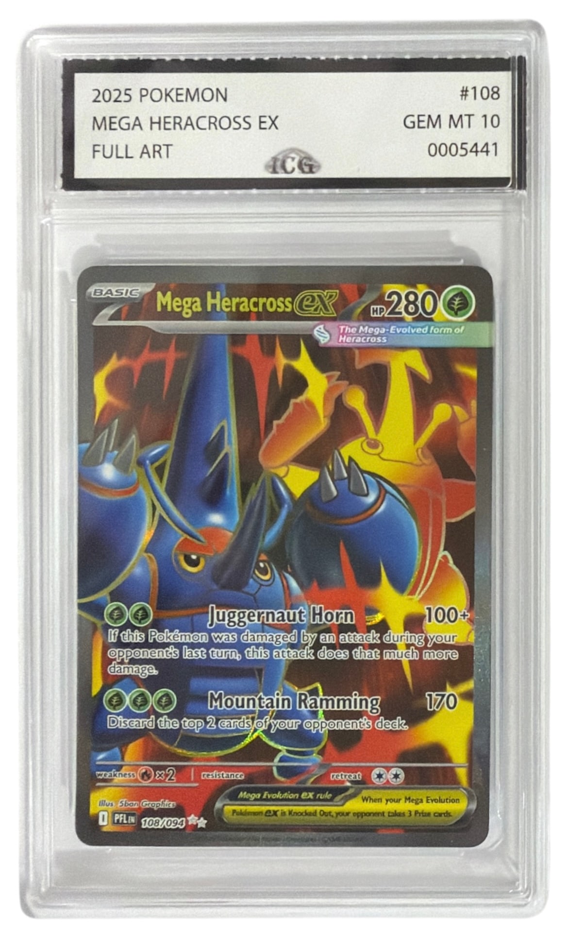 2025 Pokemon FULL ART MEGA Heracross EX | No. 108 | Graded 10 (1 of 2)