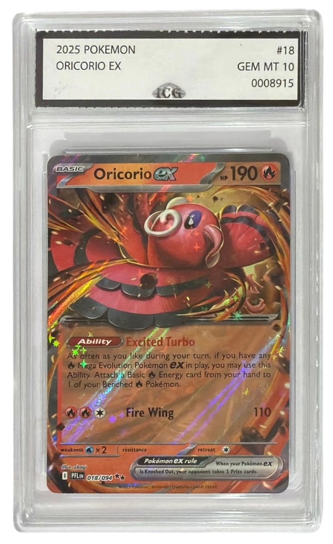 2025 Pokemon Oricorio EX | No. 18 | Graded 10: 2025 Pokemon Oricorio EX | No. 18 | Graded 10