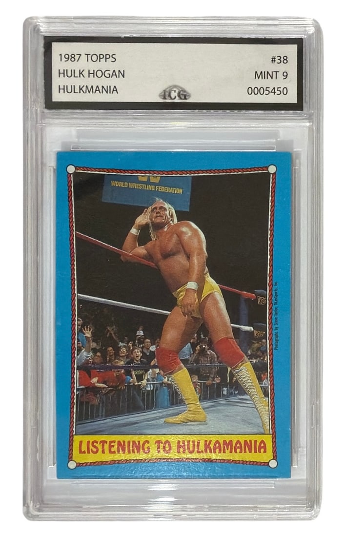 1987 Topps Listening to Hulkamania | Hulk Hogan | No. 38 | Graded 9: 1987 Topps Listening to Hulkamania | Hulk Hogan | No. 38 | Graded 9