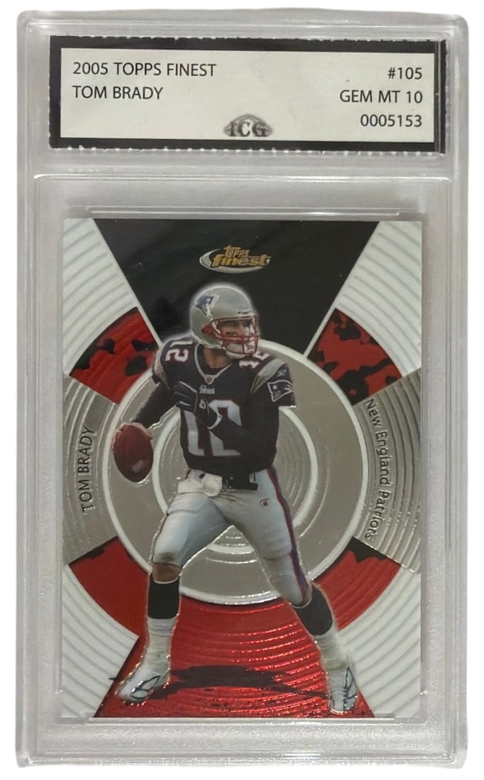 2005 Topps Finest Tom Brady | No. 105 | Graded 10: 2005 Topps Finest Tom Brady | No. 105 | Graded 10