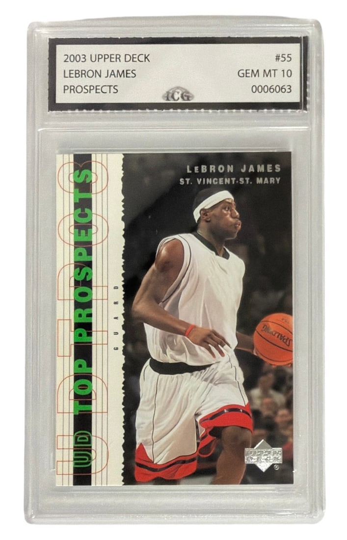 2003 Upper Deck Prospects Lebron James | No. 55 | Graded 10 (1 of 2)
