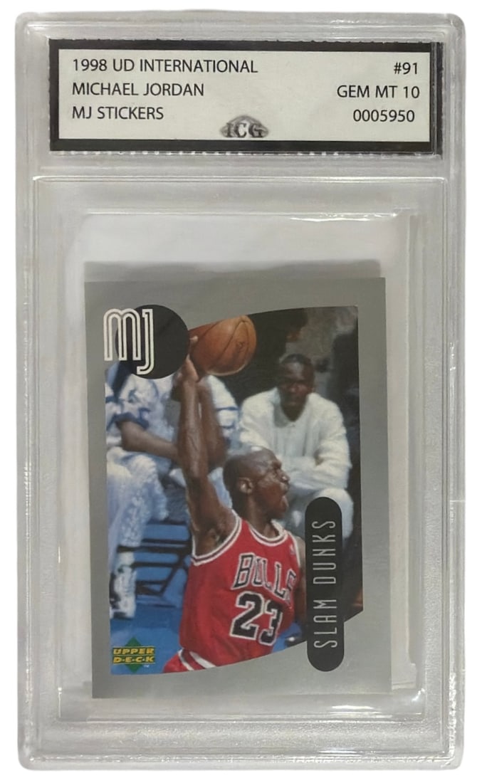 1998 UD International MJ Sticker Michael Jordan | No. 91 | Graded 10 (1 of 2)
