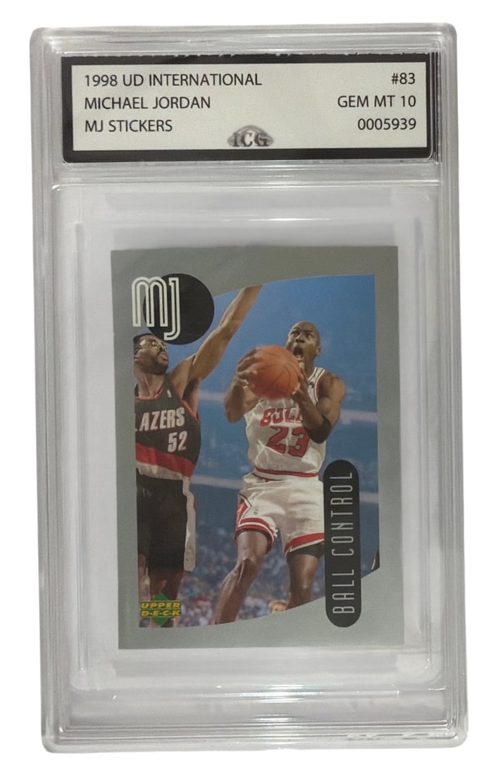 1998 UD International MJ Sticker Michael Jordan | No. 83 | Graded 10 (1 of 2)